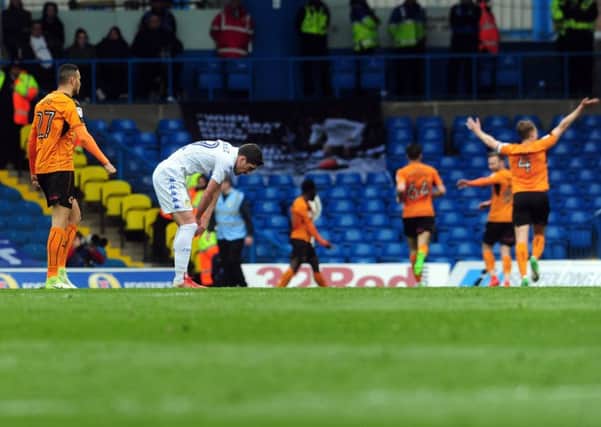 Wolves celebrate their winning goal at Elland Road on Easter Monday. Picture: Simon Hulme