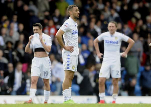 Leeds United's players show their dejection after losing to Wolves on Easter Monday. Picture: Simon Hulme