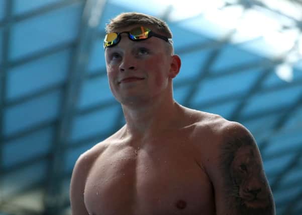Adam Peaty leaves the pool after competing in the Mens Open 50m Backstroke heats during day two of the 2017 British Swimming Championships at Ponds Forge (Picture:Tim Goode/PA Wire)