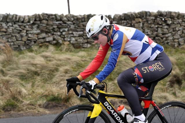Dame Sarah Storey's brand-new Storey Racing cycling team during thier recce of the full route of this years Asda Womens Tour de Yorkshire.  Pictured is Dame Sarah on the Cote de Lofthouse climb out of Nidderdale.
 (Picture: Bruce Rollinson)