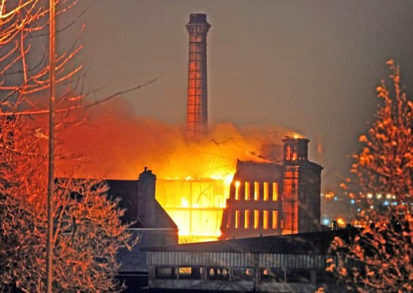 Firefighters deal with a huge blaze at a mill on Lumb Lane in Bradford . Picture Tony Johnson