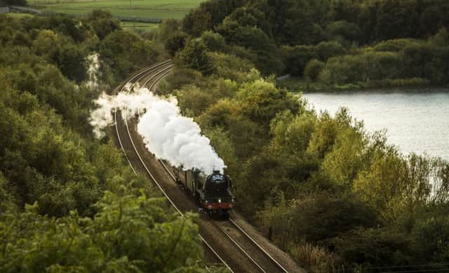 Flying Scotsman in Fairburn, Yorkshire, as it travels from Castleton to the National Railway Museum in York