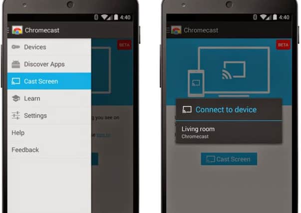 With a Chromecast or Smart TV, you can 'cast' your phone screen yo uour TV.