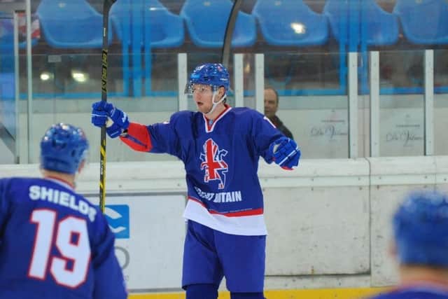 Davey Phillips on GB duty at last year's world championships. Picture courtesy of GB ice hockey/Colin Lawson