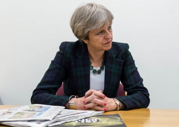 Prime Minister Theresa May at The Yorkshire Post's offices in Leeds during a visit on Thursday. (YPN).