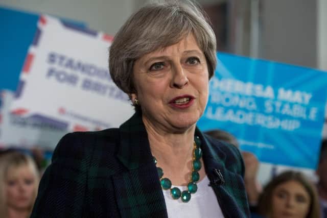 Date:27th April 2017. Prime Minster Theresa May, speaking at a conservative campaign event held at the Shine Centre, Harehills Road, Leeds.