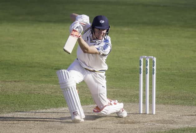 Picture by Allan McKenzie/SWpix.com - 08/04/2017 - Cricket - Specsavers County Championship - Yorkshire County Cricket Club v Hampshire County Cricket Club - Headingley Cricket Ground, Leeds, England - Yorkshire's Gary Ballance hits out on his way to another half-century.