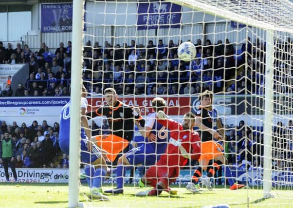 Into the play-offs: Kieran Lee scores the goal against Ipswich that secures Sheffield Wednesday a play-off spot. (Picture: Steve Ellis)