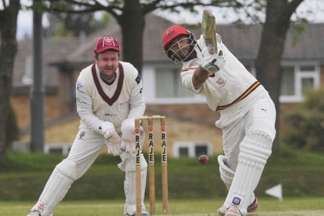 Mohammad Akhlaq, Methley's opener batting against Morley in the Bradford League. He has scored over 200 runs not out in his first two league games.
