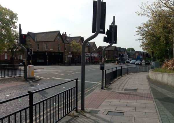 The boy was knocked down while crossing Chapeltown Road in Chapeltown yesterday.