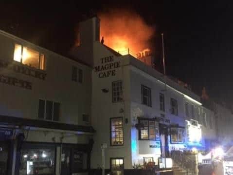 The roof fire at the famous restaurant
Picture by Nick Woodhouse