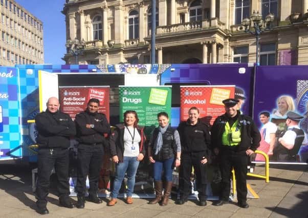 Some of the police officers involved in the five-week crime blitz in Dewsbury.