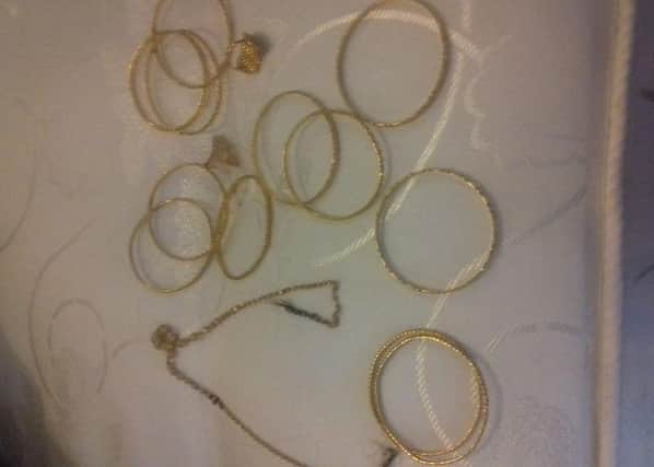 A photograph of some of the stolen jewellery.