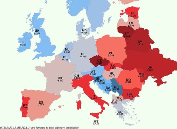 The 'heat map' of implicit racism in Europe