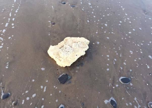 Photograph of the paraffin wax by Staithes Coastguard
