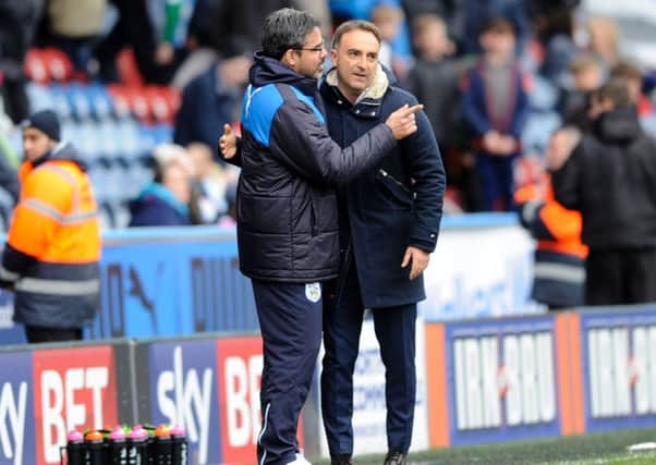 Carlos Carvalhal with Huddersfield Town manager David Wagner