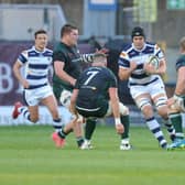 Yorkshire Carnegie's Ryan Burrows attacks the Ealing defence. Picture: Steve Riding.