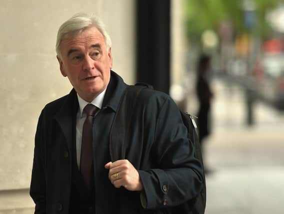 John McDonnell arrives at BBC Broadcasting House in London to appear on The Andrew Marr Show. (PA)