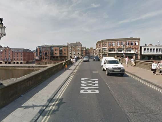 The collision happened on Ouse Bridge in York. Picture: Google