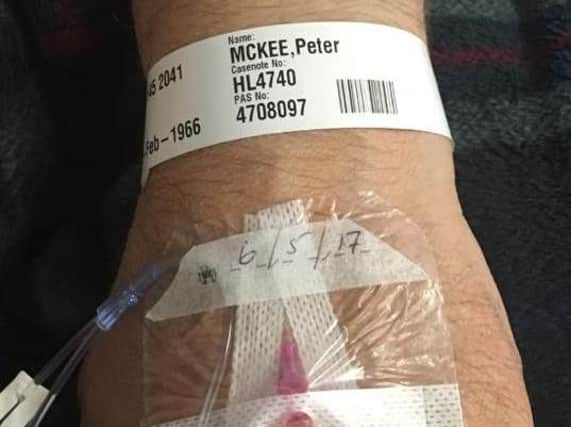 Pete McKee says he is recovering following Sunday's operation - source Pete McKee Facebook