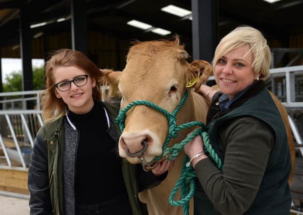 Gemma McNeil and mum Kate breed and show British Blonde cattle and are preparing to go head to head again at the Otley Show. Picture by Scott Merrylees.