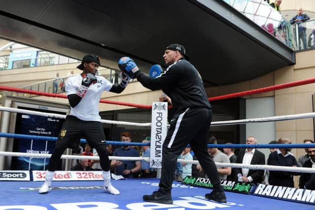 Nicola Adams at a public sparing session at Trinity Leeds before her fight on undercard to Josh Warrington at the FD Arena on Saturday.  (Picture: Tony Johnson)