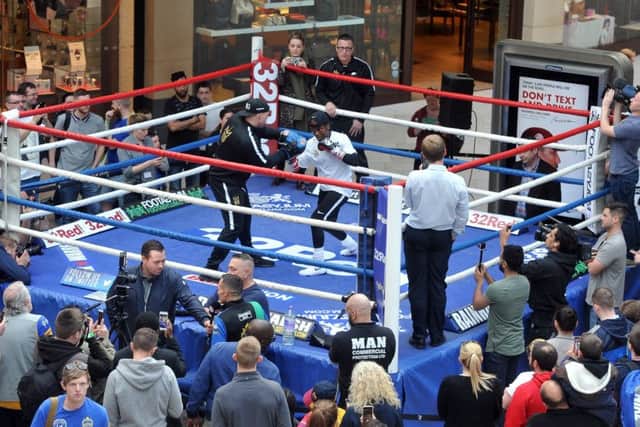 Nicola Adams at a public sparing session at Trinity Leeds before her fight on undercard to Josh Warrington at the FD Arena on Saturday. (Picture: Tony Johnson)