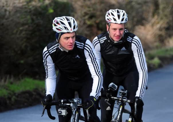 The Brownlee Brothers, Jonny and Alistair cycle near the Harewood estate. (Picture: Tony Johnson)