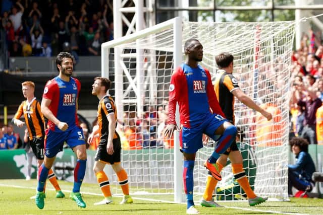 Crystal Palace's Christian Benteke celebrates scoring his side's second goal of the game. Picture: Paul Harding/PA