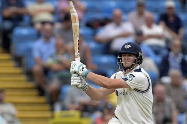 Alex Lees, pictured playing for 
Yorkshire, broke a Bradford League record on Saturday.