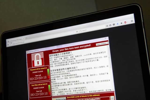 A screenshot of the warning screen from the ransomware attack, as captured by a computer user. Global cyber chaos is spreading today as companies boot up computers at work following the weekend's worldwide "ransomware" cyberattack.