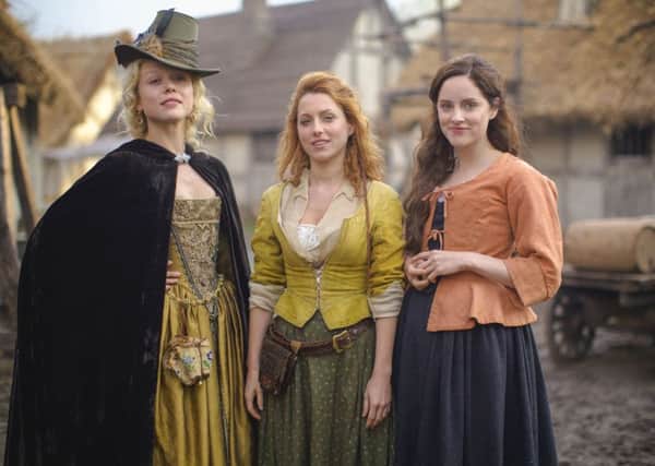 JAMESTOWN: Jocelyn Woodbryg (Naomi Battick), Verity Bridges (Niamh Walsh) and Alice Kett (Sophie Rundle). PIC: PA
