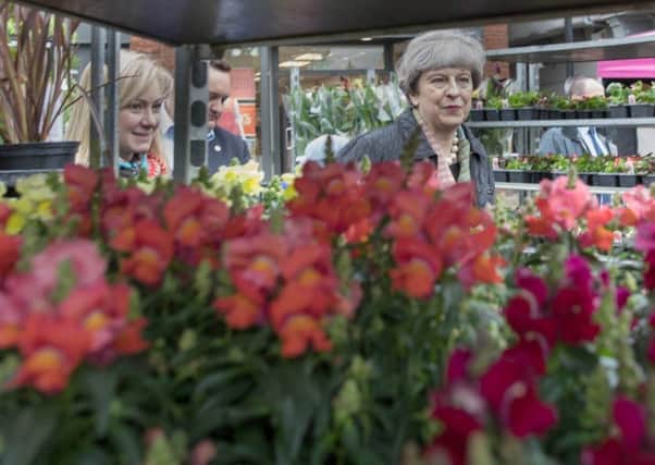 Theresa May campaigning in Abingdon on Monday.