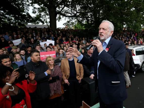 Jeremy Corbyn campaigning in Leeds on Tuesday.