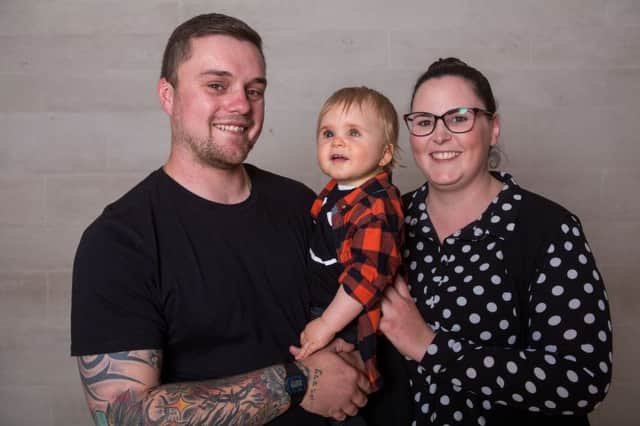 Lee Ellerby, Rachael McIntyre and their son Teddy from York  Picture by Michael Crabtree