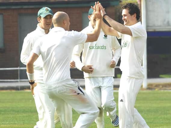 Harrogate bowler David Foster took three wickets