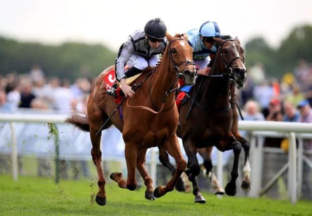 Blond Me ridden by jockey Oisin Murphy (left) on the way to winning the Betfred Middleton Stakes during day two of the Dante Festival at York Racecourse. PRESS ASSOCIATION Photo. Picture date: Thursday May 18, 2017. See PA story RACING York. Photo credit should read: Mike Egerton/PA Wire