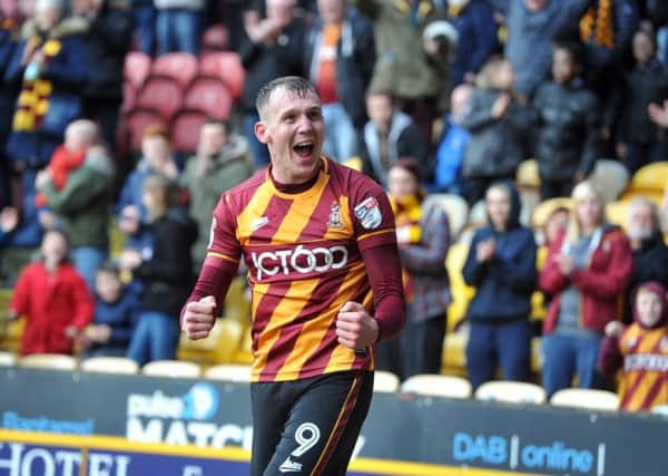Charlie Wyke celebrates a scoring start to life with the Bantams. (Picture: Tony Johnson)