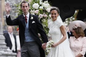 Pippa Middleton and James Matthews leave St Mark's church in Englefield, Berkshire, following their wedding. PIC: PA