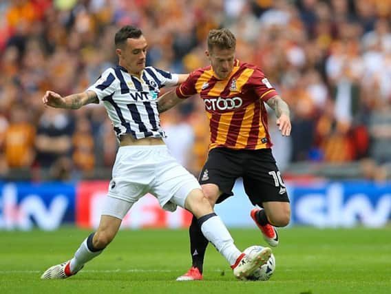 Billy Clarke came close to giving Bradford the lead in the first half (Photo: PA)