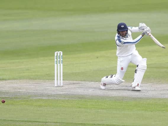 Patience: Jack Leaning took 258 balls to reach his century