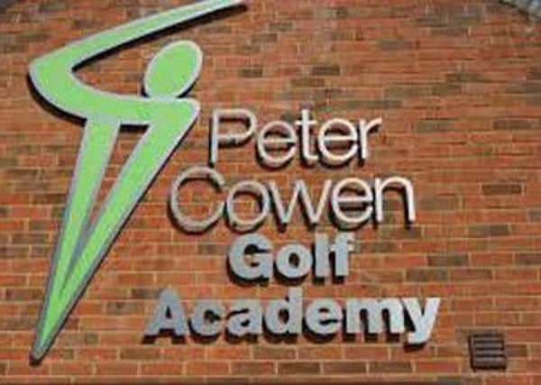 The Peter Cowan Golf Academy sign