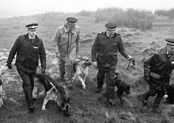 Police searching on Saddleworth Moor for victims of moors murderer Ian Brady. PA