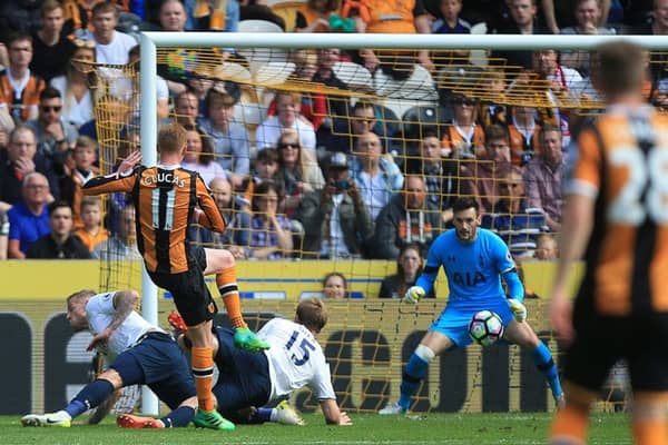 Hull City's Sam Clucas (left) scores his side's consolation goal. Picture: Danny Lawson/PA