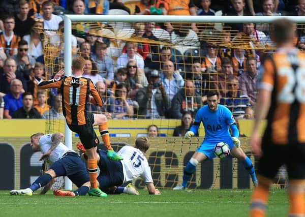 Hull City's Sam Clucas (left) scores his side's consolation goal. Picture: Danny Lawson/PA