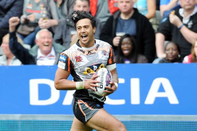 Denny Solomona in action for Castleford Tigers last year.