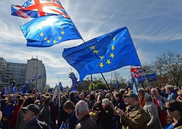 A pro-EU rally in London before the election was called over Brexit.