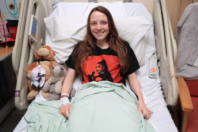Millie Robson, 15, from Co Durham, iin the Royal Manchester Children's Hospital where she is being treated after the terror attack in the city earlier this week. PA