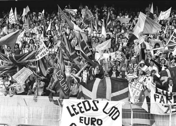 Leeds United fans in full voice before the atmosphere turned nasty at the Parc des Princes in 1975.