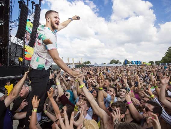 Imagine Dragons lead vocalist Dan Reynolds performs during BBC Radio 1's Big Weekend at Burton Constable Hall in Hull.